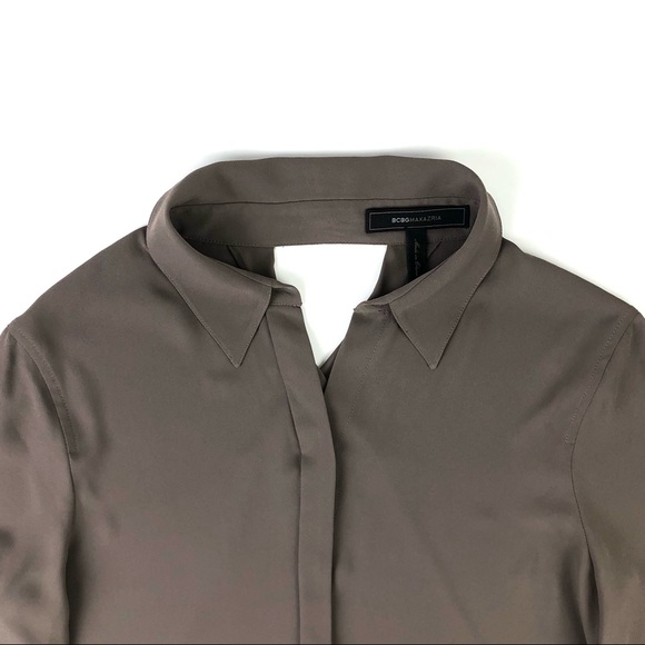 BCBGMAXAZRIA Dianna Open Back Button Down Blouse - Picture 7 of 11
